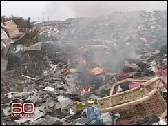open burning e-waste in China